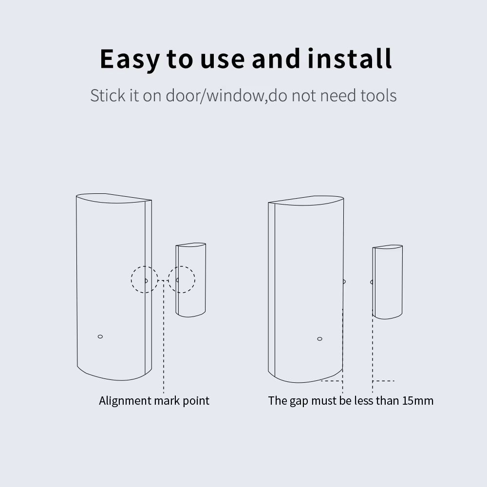 Tuya Wifi Smart Door and Window Sensor Wireless Contact Detector for Home Automation and Security System Door Sensor