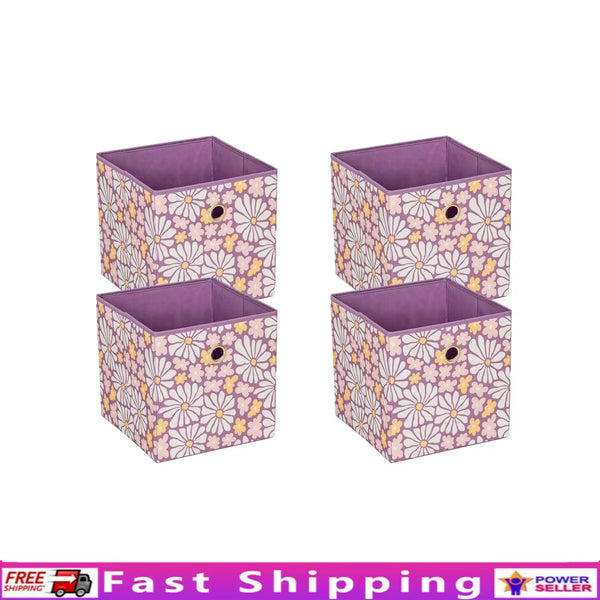 Collapsible Fabric Storage Bins 4 Pack Square Bins Home Organization Durable Polyester Ideal Closet Bedroom Living Room Toy