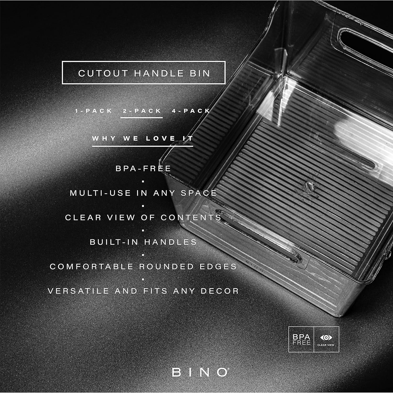 | the Lodge Collection | Plastic Storage Bins - 2 Pack | Multi-Use Organizer with Built-In Handles | Bpa-Free | for Pantry, Home, Fridge, and Freezer Organization