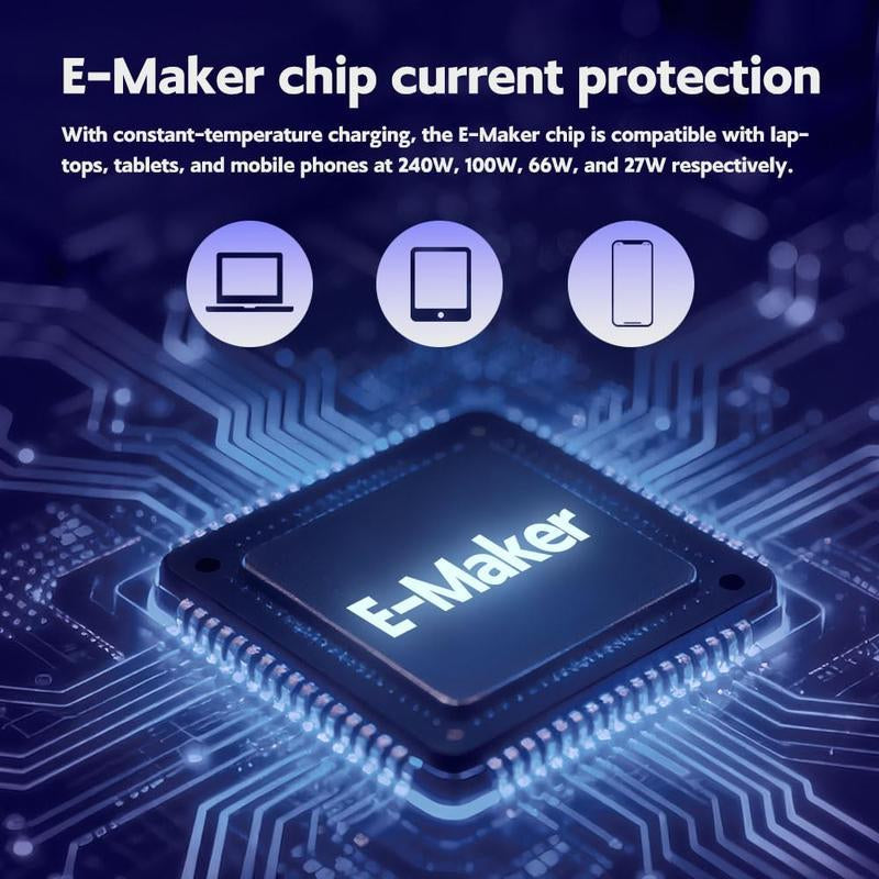 Revolutionary Invisible Holder Charger Cable & Stand - 240W Super Fast Charging for Gaming, Office, and Travel - Compatible with Type-C Devices