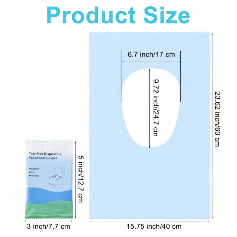 Ultimate Comfort: 10 Packs of Tear-Free Disposable Toilet Seat Covers for Adults and Kids - 16x24 Inch Waterproof, Non-Slip Protection for Travel and Public Restrooms