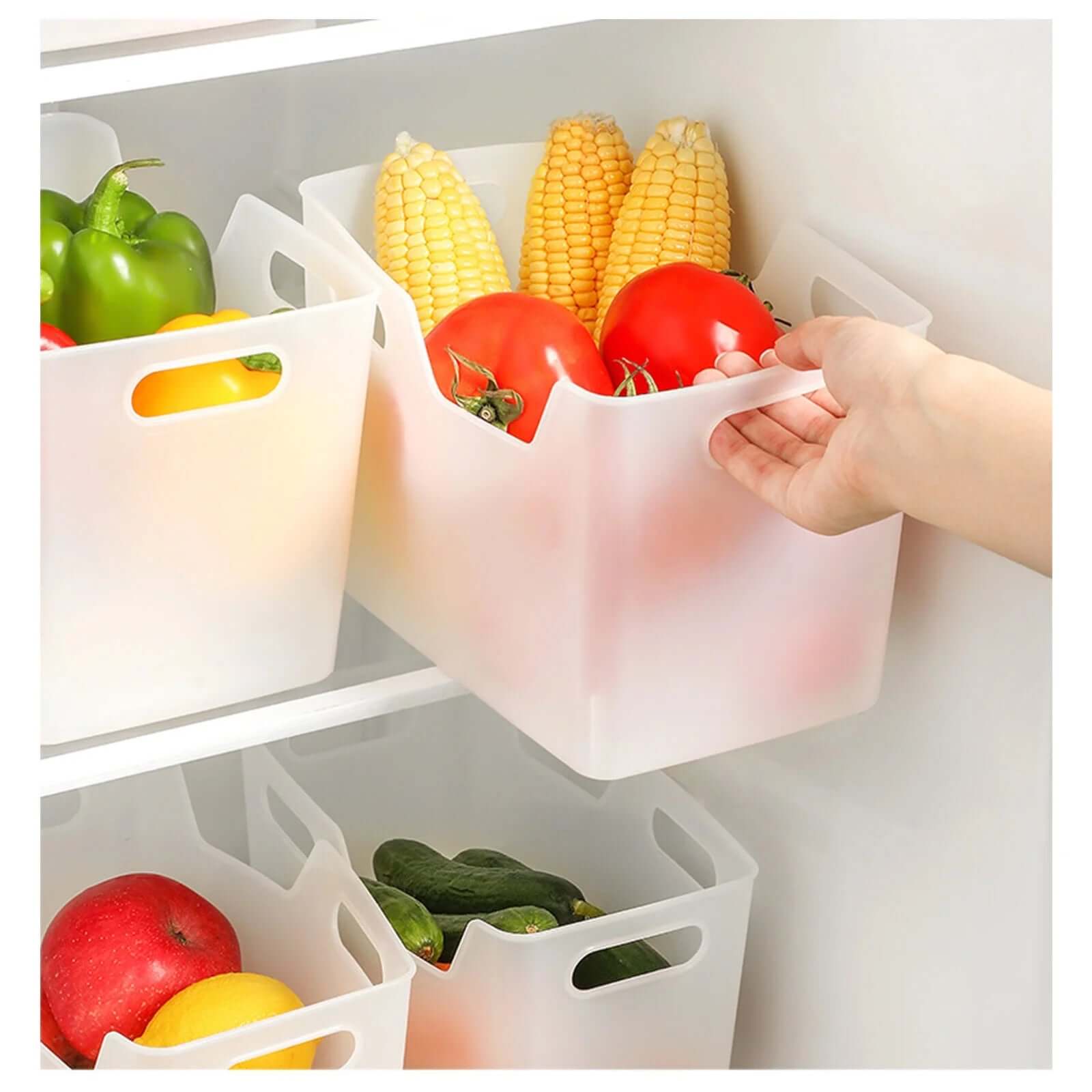 White Plastic Storage Bins, Pantry Organizer Bin with Handles, Open Storage Organizing Bins for Classroom, Office, Shelves, Cabinet Collection Container Bin, under Sink Organizer