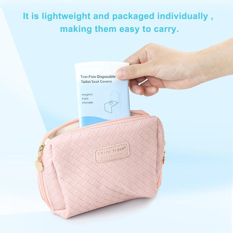 Ultimate Comfort: 10 Packs of Tear-Free Disposable Toilet Seat Covers for Adults and Kids - 16x24 Inch Waterproof, Non-Slip Protection for Travel and Public Restrooms