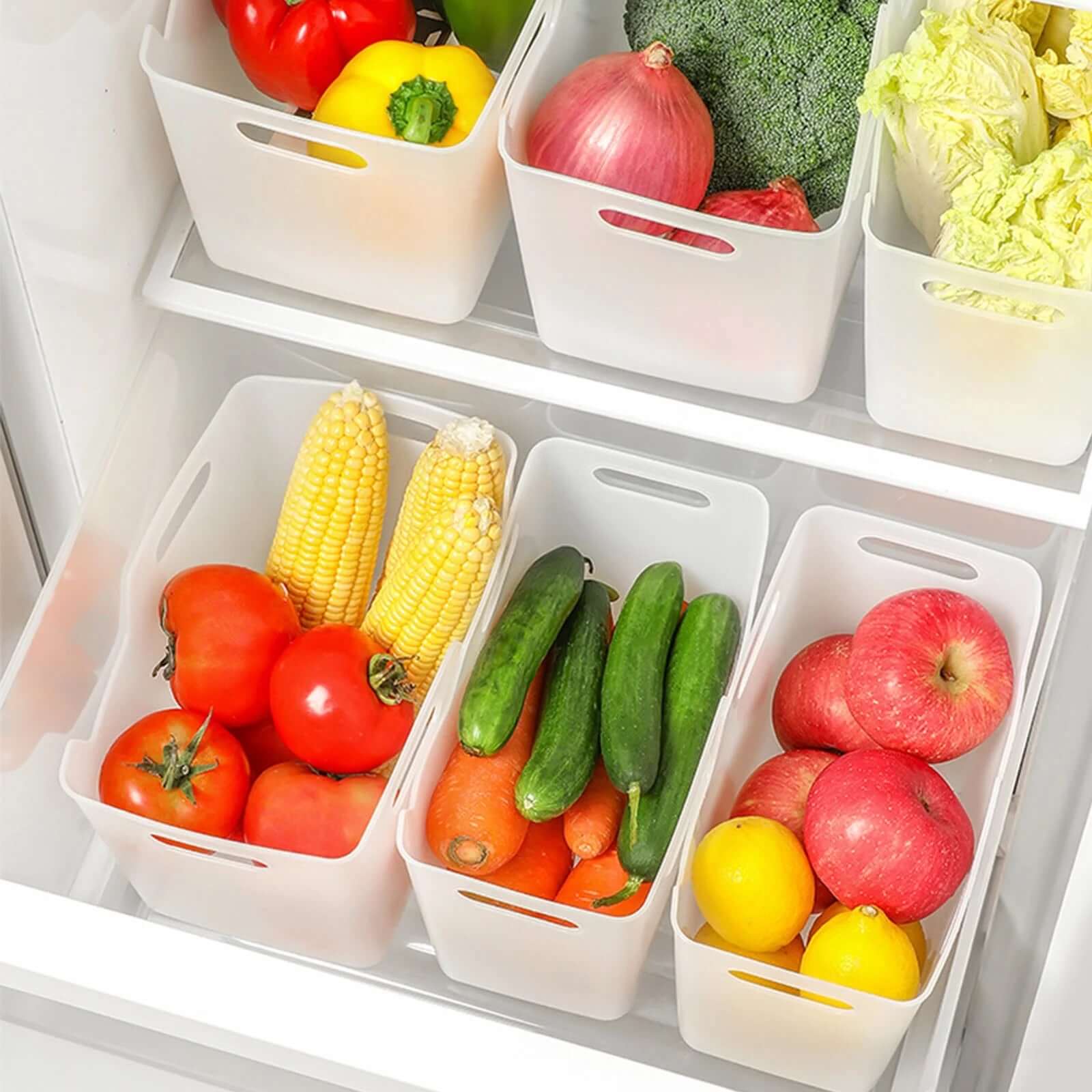 White Plastic Storage Bins, Pantry Organizer Bin with Handles, Open Storage Organizing Bins for Classroom, Office, Shelves, Cabinet Collection Container Bin, under Sink Organizer