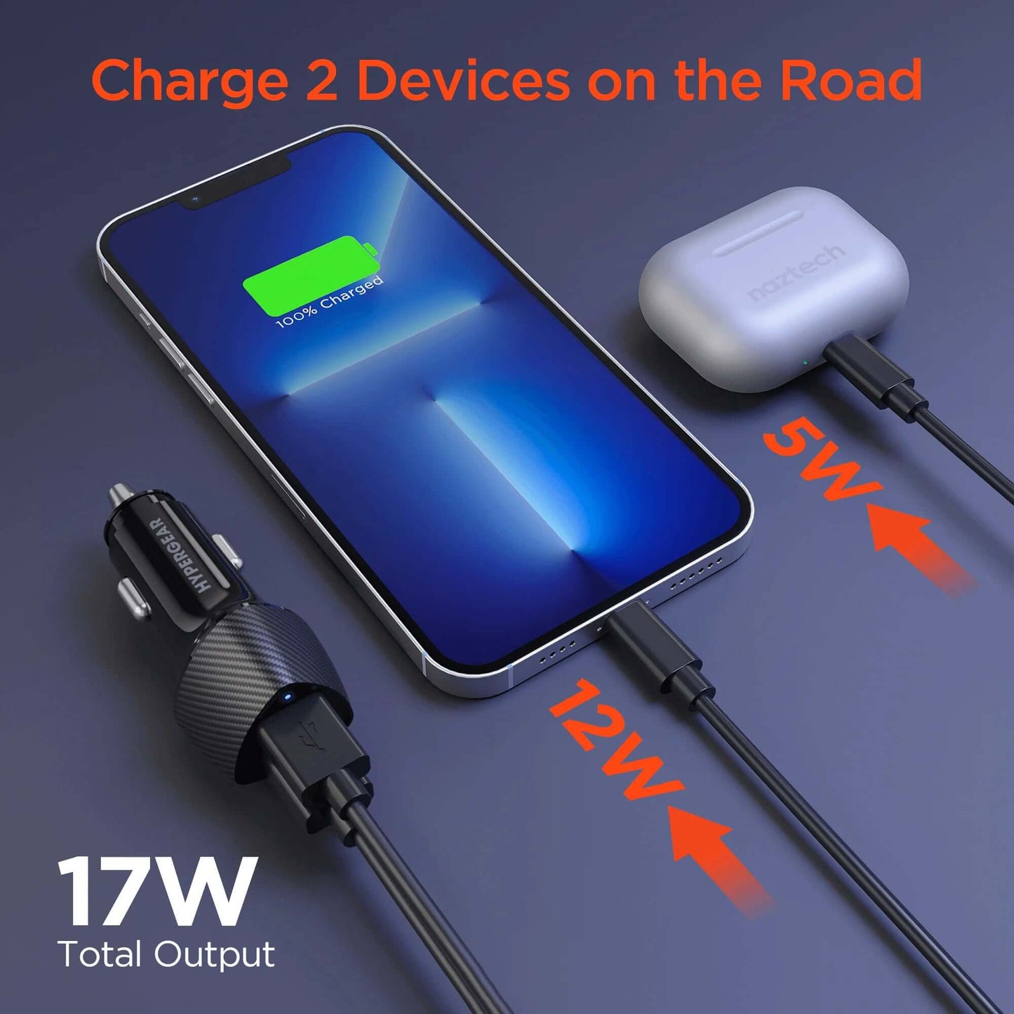 Hypergear Speedboost 12W USB + 5W USB Car Charger