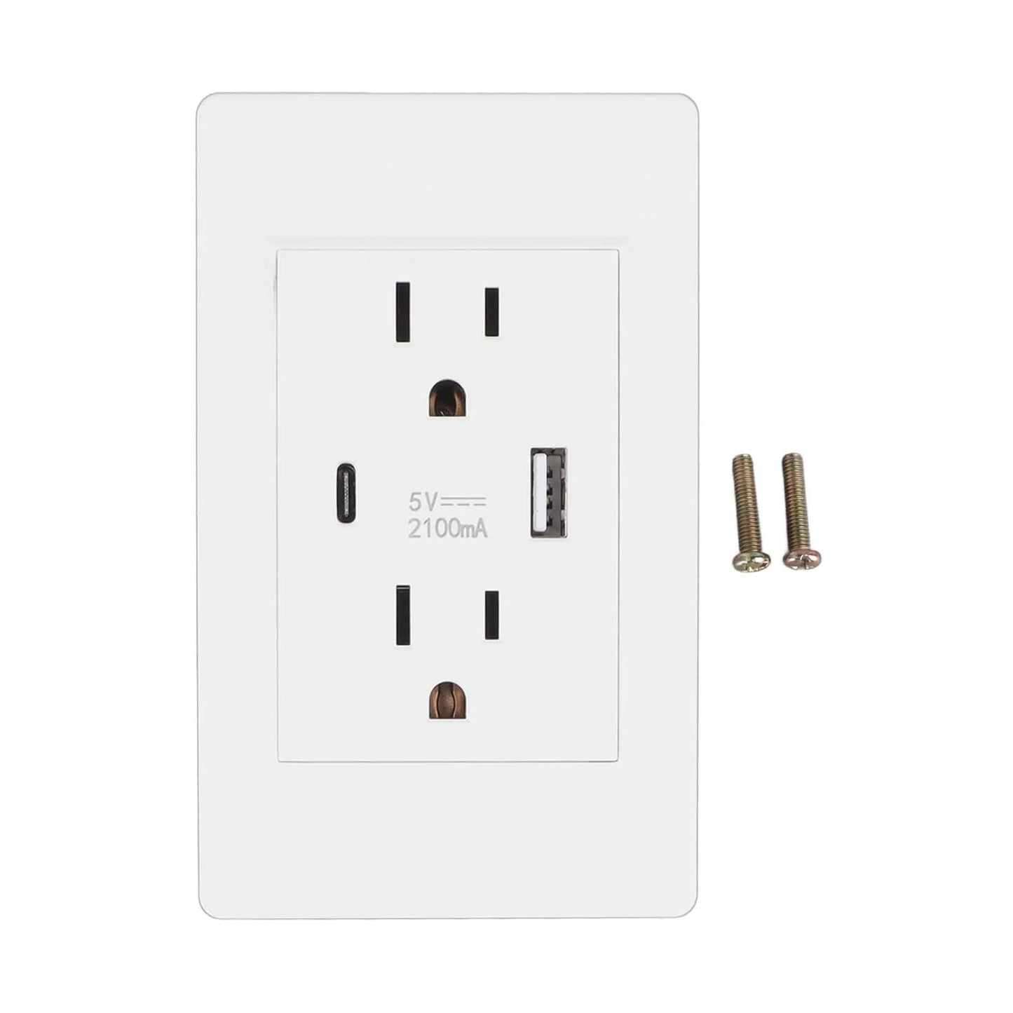 Dual USB Wall Outlet Port 15A Power Socket Charger AC Receptacle Plate Panel 110
