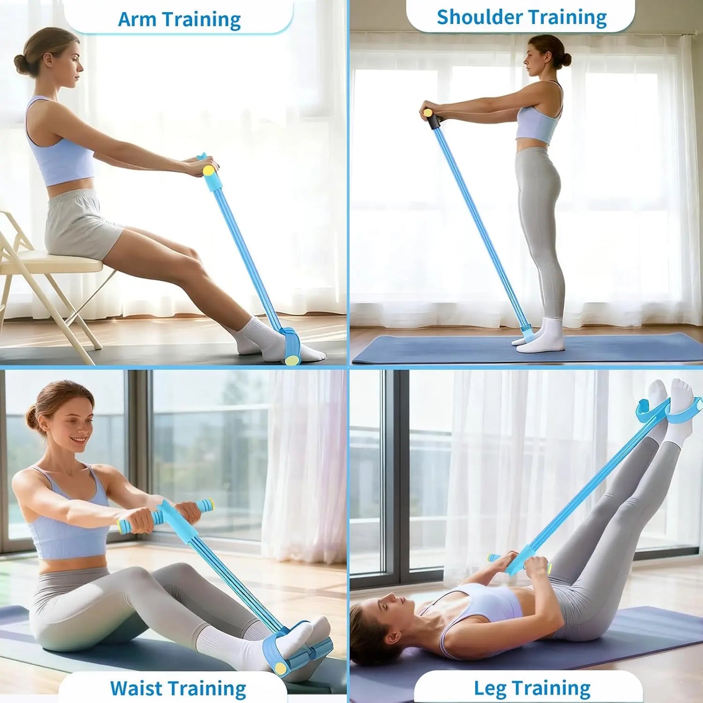 Elevate Your Home Workouts with the Fitness Resistance Bands Foot Ankle Puller Trainer - Perfect for Strength and Body Shaping!
