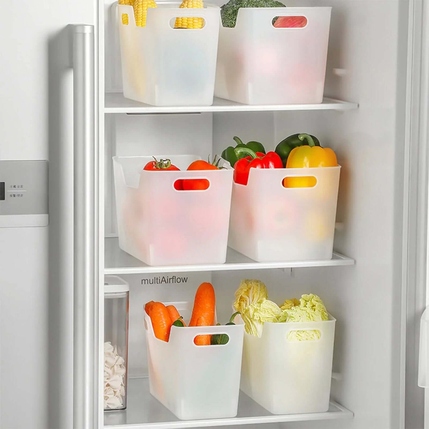 White Plastic Storage Bins, Pantry Organizer Bin with Handles, Open Storage Organizing Bins for Classroom, Office, Shelves, Cabinet Collection Container Bin, under Sink Organizer