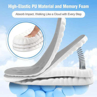 Experience Ultimate Comfort with 4D Cloud Insoles for Men and Women – Anti-Fatigue, Shock Absorbing, Foot Pain Relief!
