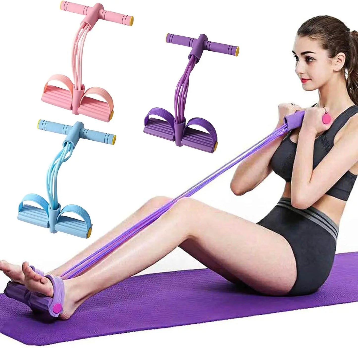 Elevate Your Home Workouts with the Fitness Resistance Bands Foot Ankle Puller Trainer - Perfect for Strength and Body Shaping!