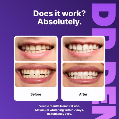 Achieve a Dazzling Smile with DR.DENT Purple Teeth Whitening Strips - 7 or 21 Sessions of Enamel-Safe, Peroxide-Free Whitening for Sensitive Teeth