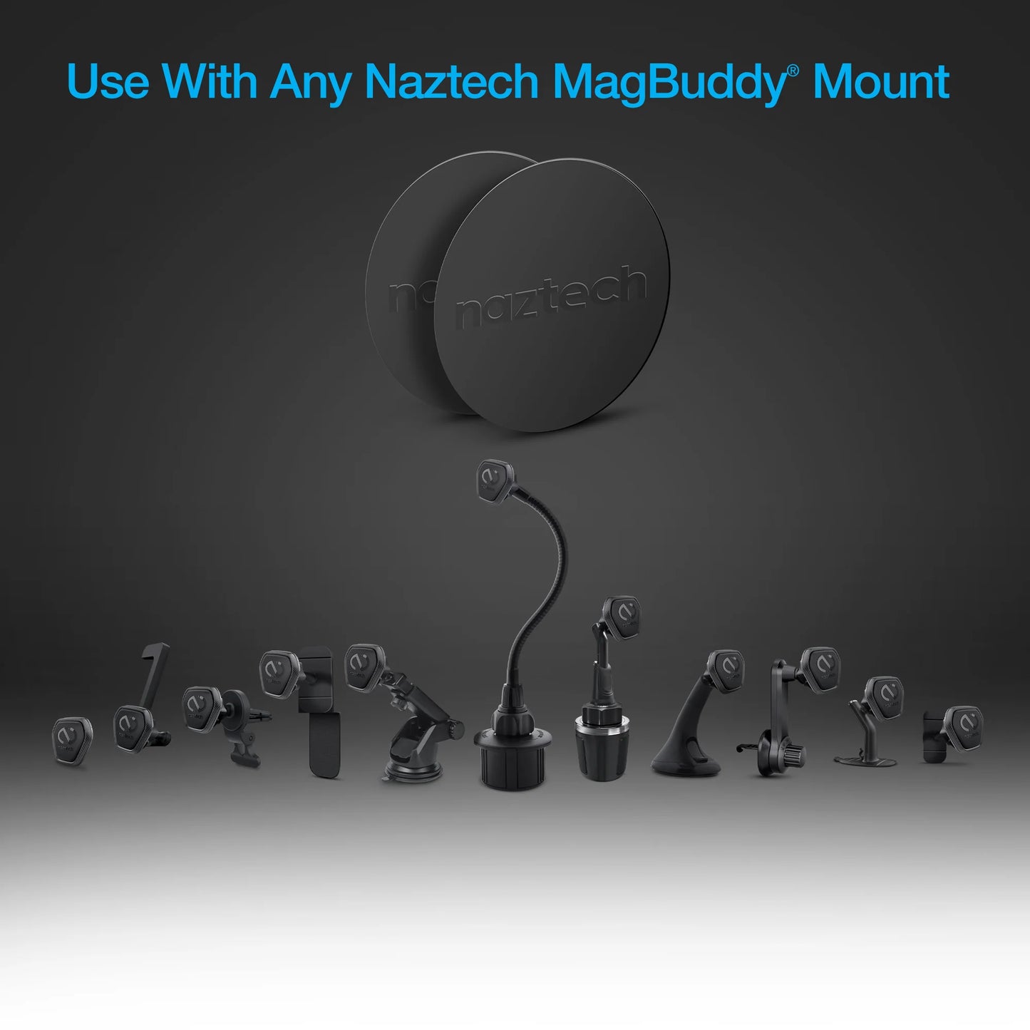 Naztech Magbuddy Universal round Plates Compatible W Charge Devices