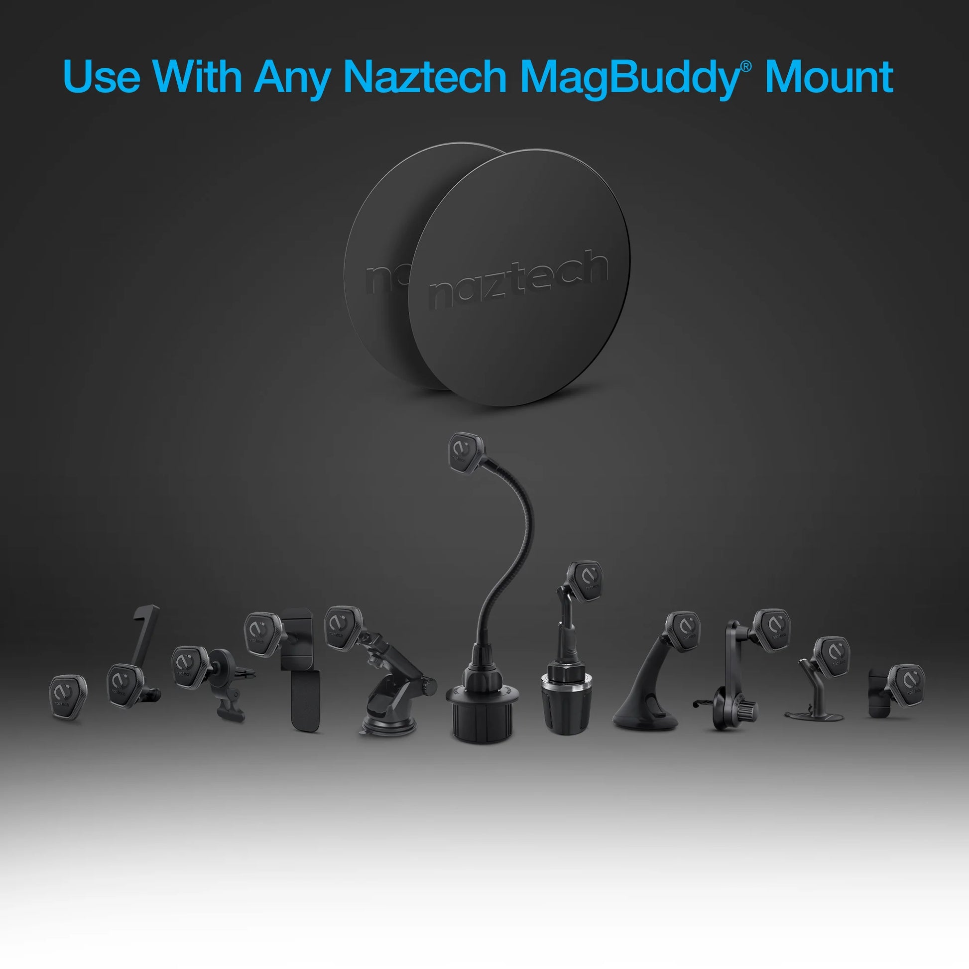 Naztech Magbuddy Universal round Plates Compatible W Charge Devices