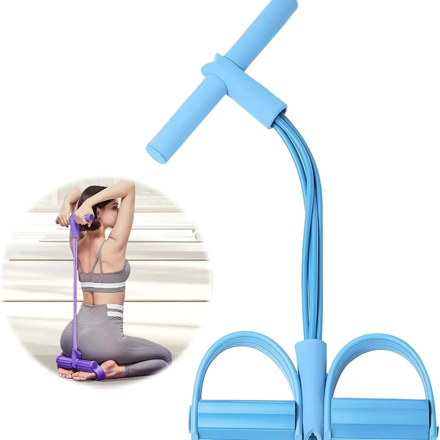 Elevate Your Home Workouts with the Fitness Resistance Bands Foot Ankle Puller Trainer - Perfect for Strength and Body Shaping!