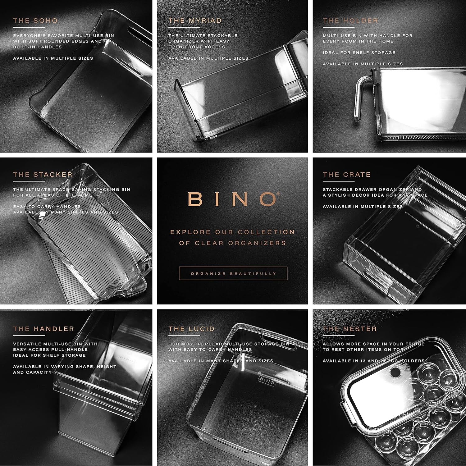 | the Lodge Collection | Plastic Storage Bins - 2 Pack | Multi-Use Organizer with Built-In Handles | Bpa-Free | for Pantry, Home, Fridge, and Freezer Organization