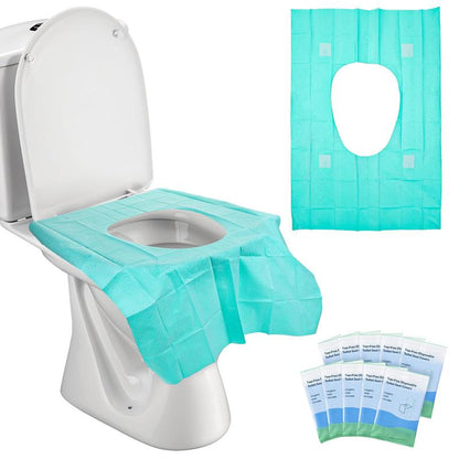 Ultimate Comfort: 10 Packs of Tear-Free Disposable Toilet Seat Covers for Adults and Kids - 16x24 Inch Waterproof, Non-Slip Protection for Travel and Public Restrooms