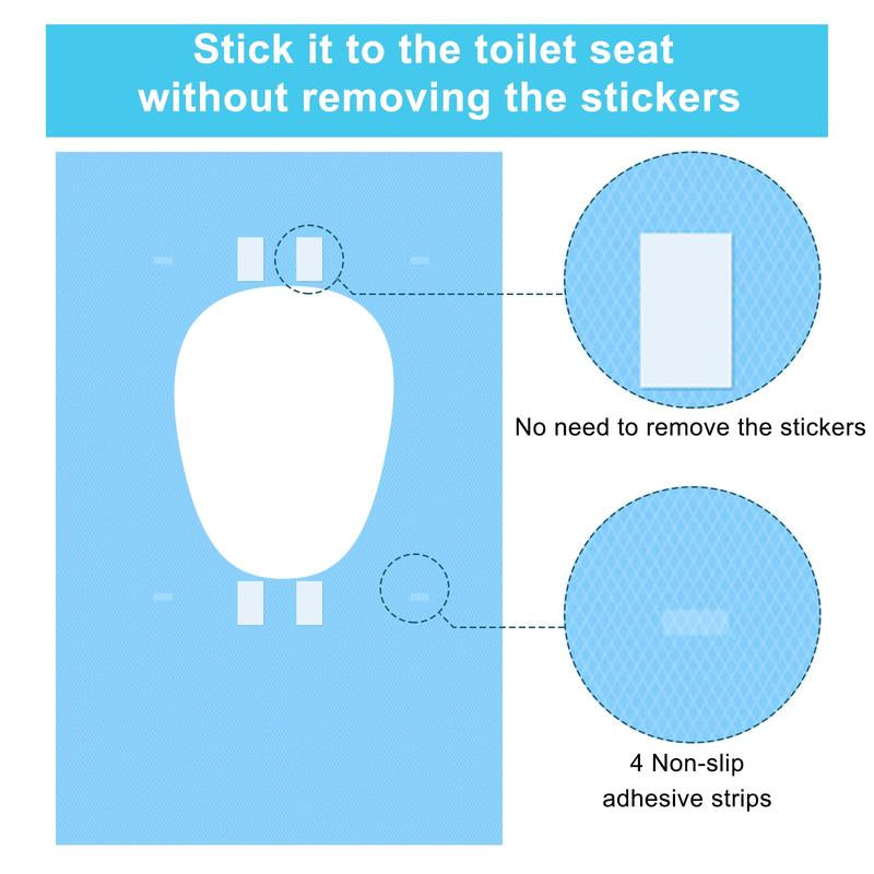 Ultimate Comfort: 10 Packs of Tear-Free Disposable Toilet Seat Covers for Adults and Kids - 16x24 Inch Waterproof, Non-Slip Protection for Travel and Public Restrooms