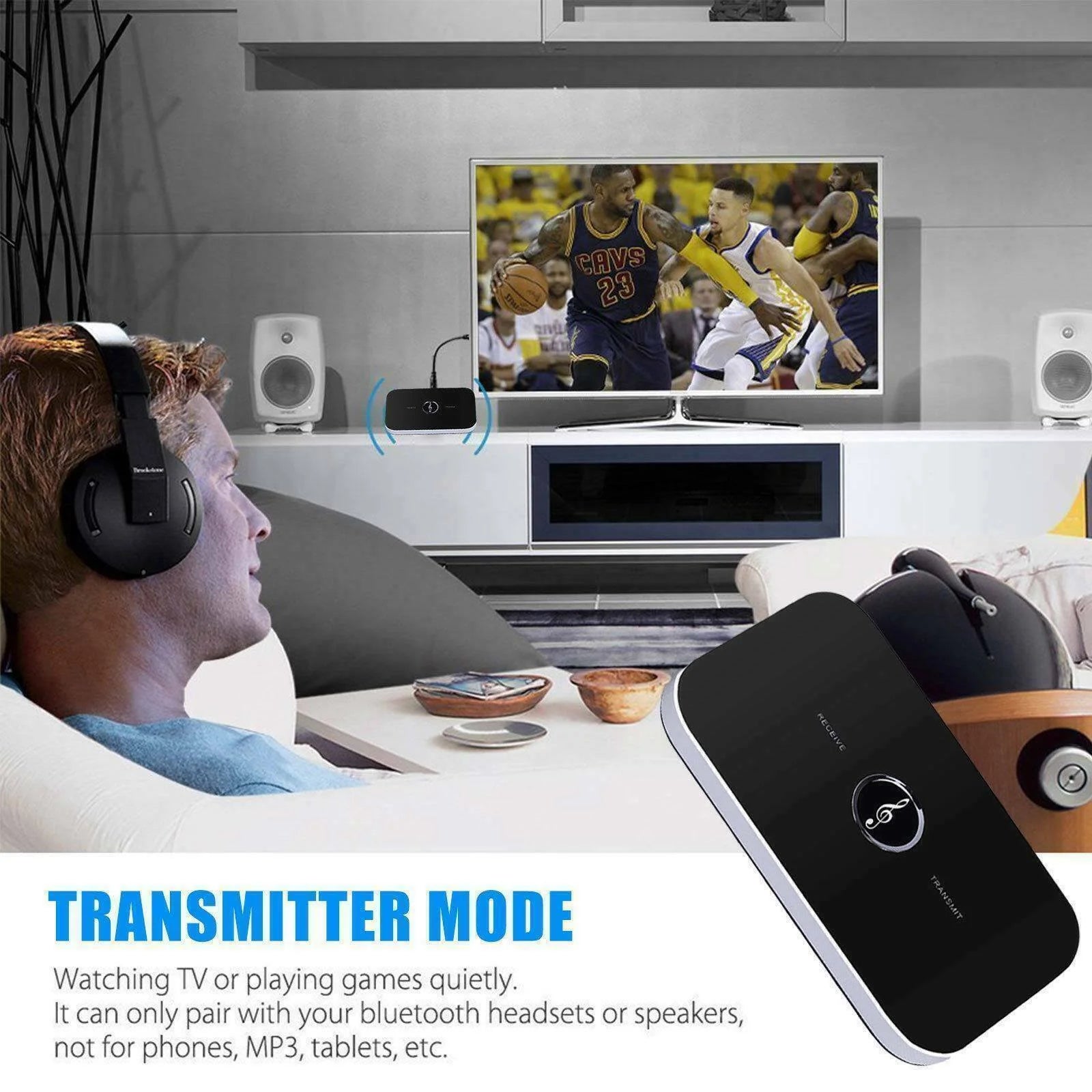 Bluetooth 5.0 Transmitter Receiver 2-in-1 Audio Adapter front view