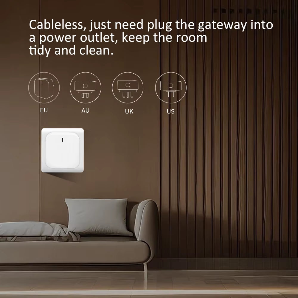 Tuya Zigbee Bluetooth Smart Home Gateway Hub with Plug Plug-In Multimode Gateway Bridge for Smart Home Automation with Alexa